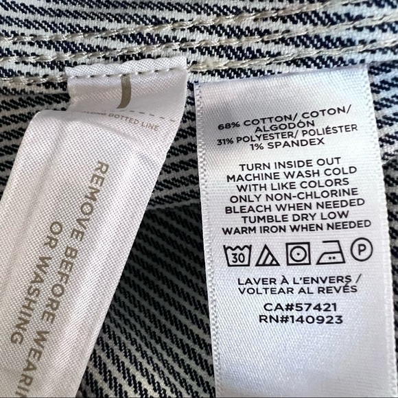 NWOT Loft blue stripe high rise shorts - Picture 11 of 11